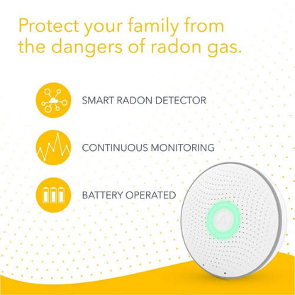 Airthings Wave Radon Battery Operated SMART Radon Detector