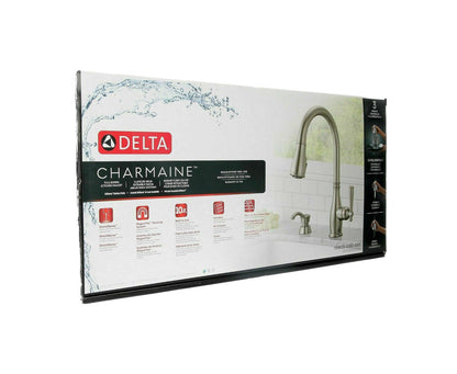 Delta Charmaine 19962Z-SSSD-DST Kitchen Faucet with Soap Dispenser - Stainless
