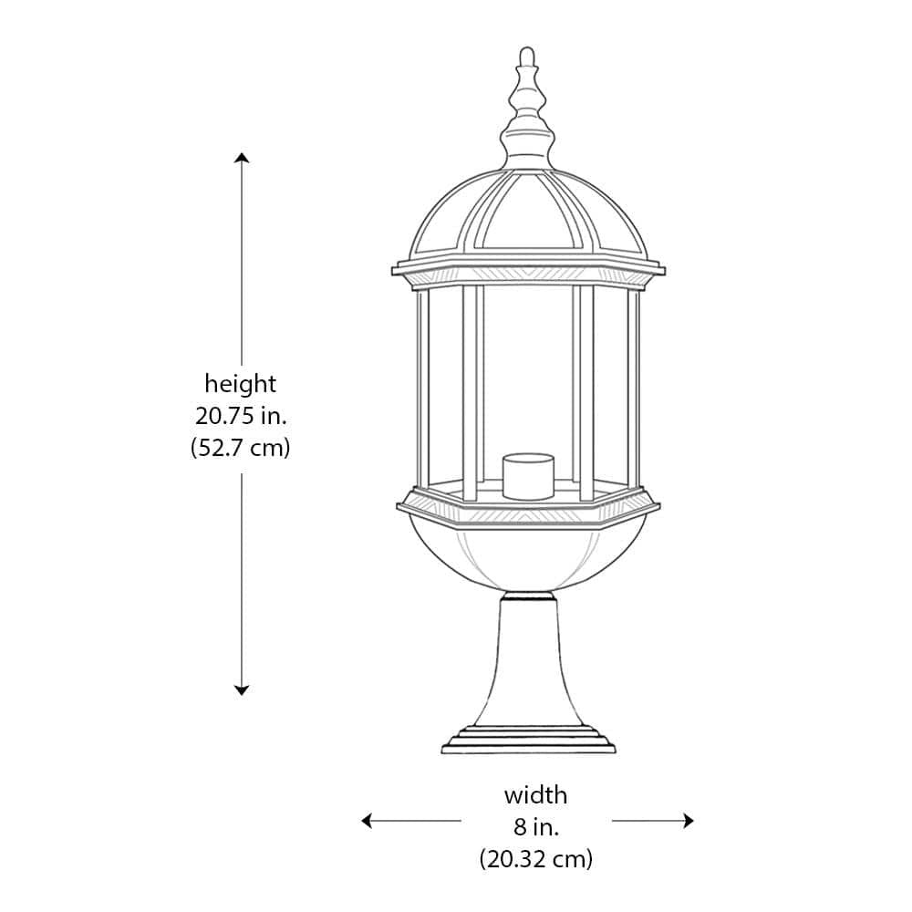 Bel Air Lighting Wentworth 20.75 in. Black Outdoor Lamp Post Light Fixture