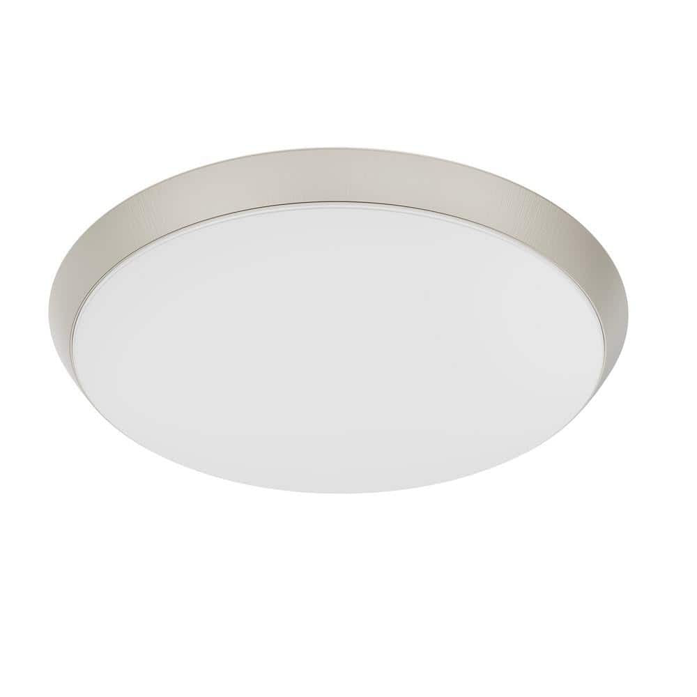 Commercial Electric 15 in Brushed Nickel LED Dimmable Selectable CCT Flush Mount