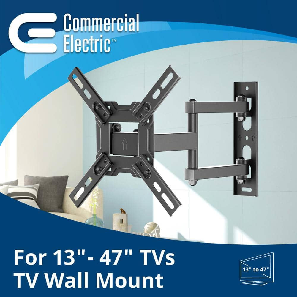 Commercial Electric 13 in. to 47 in. Full Motion Wall Mount for TVs