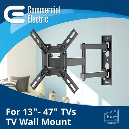 Commercial Electric 13 in. to 47 in. Full Motion Wall Mount for TVs