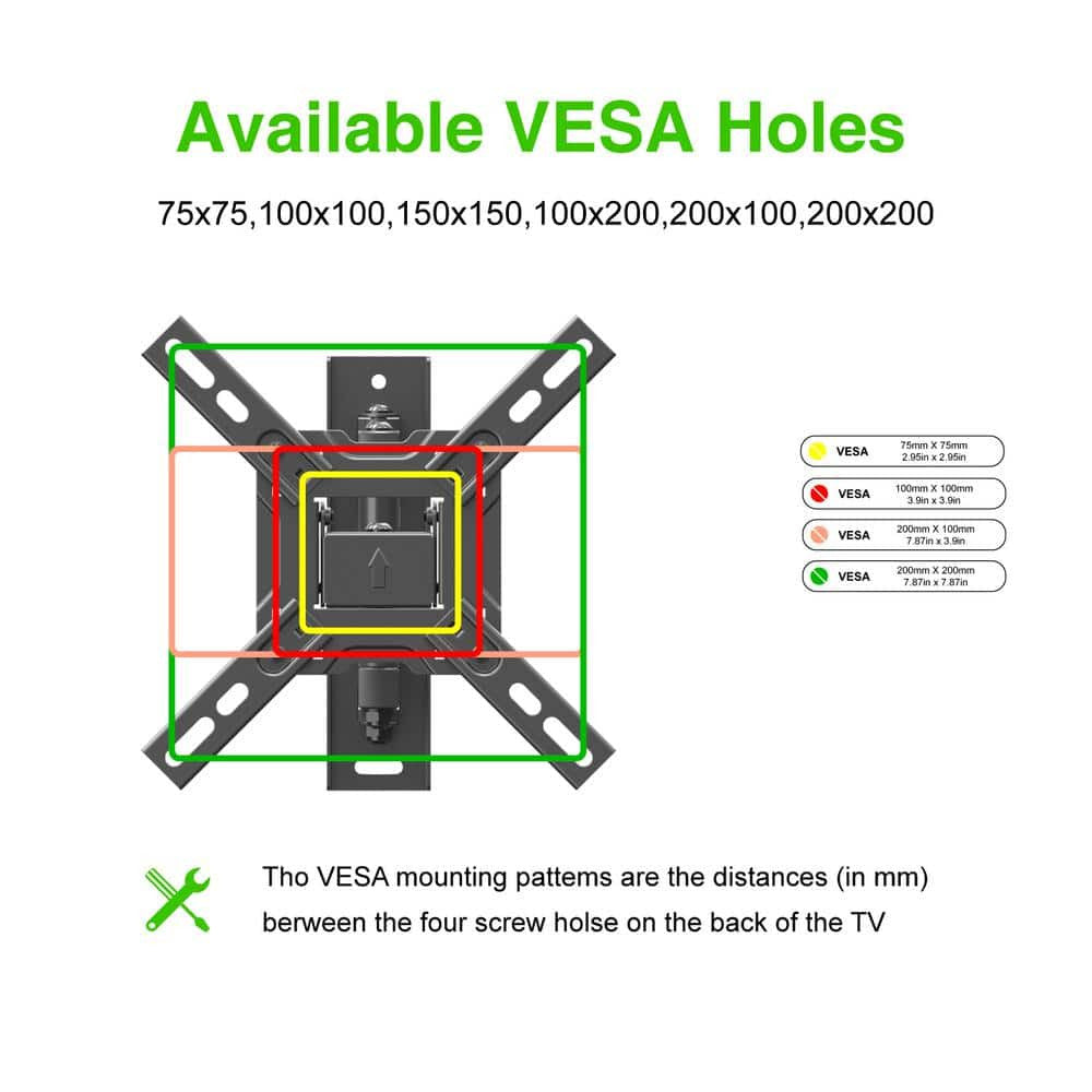 Commercial Electric 13 in. to 47 in. Full Motion Wall Mount for TVs