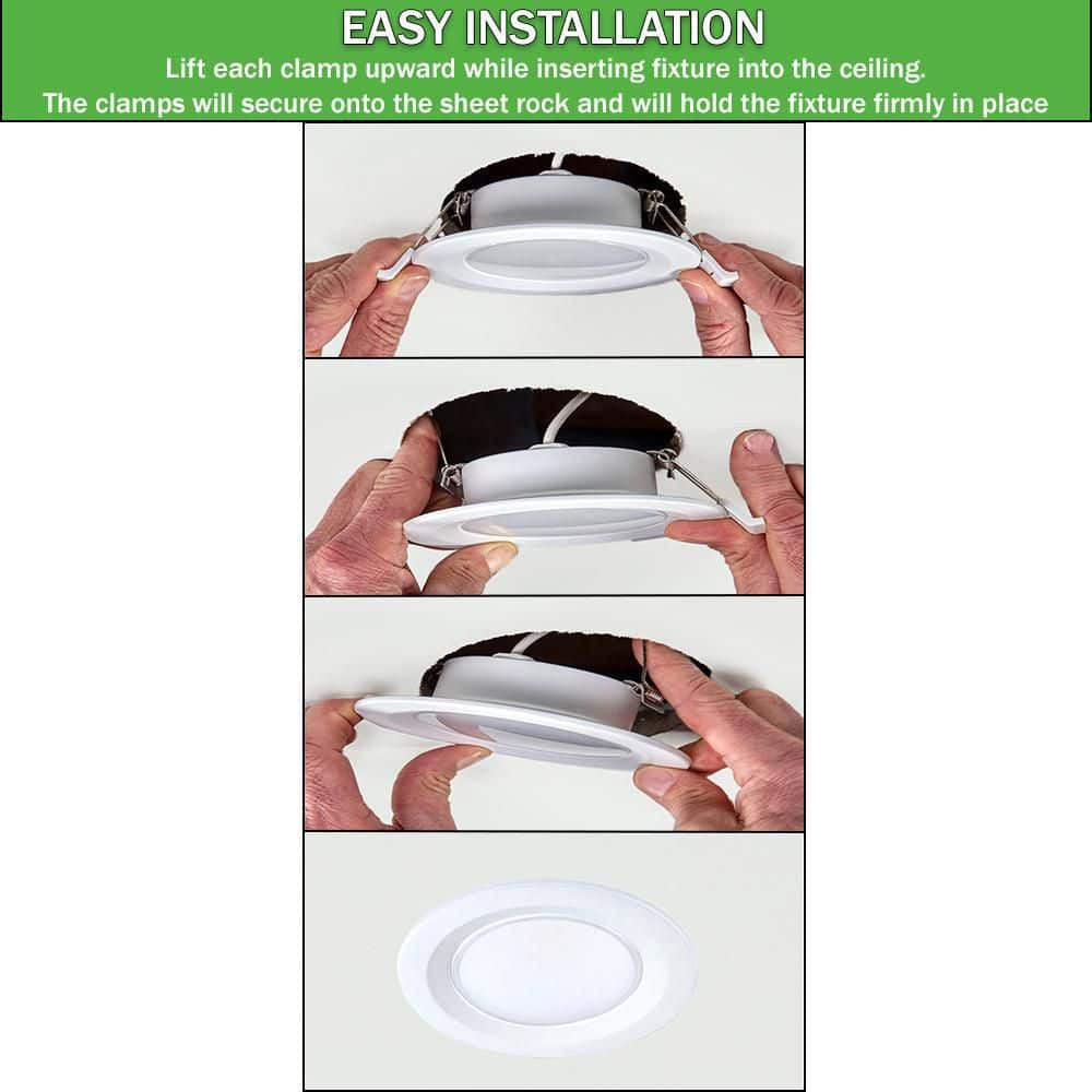 6 in. Canless Color Selectable CCT LED Recessed Light Trim Downlight 6-PK