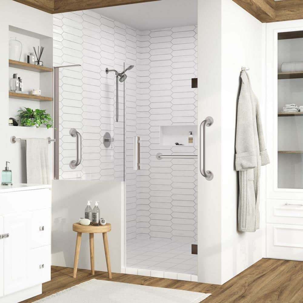 Design House 12 in. x 1-1/2 in. Bathroom Safety Grab Bar in Satin Nickel - ADA