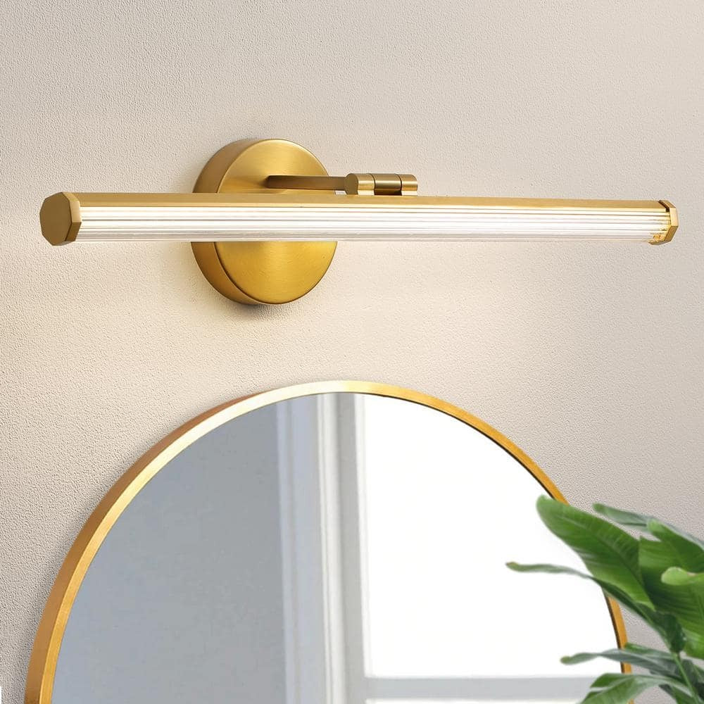 22"  1-Light Gold LED Vanity Light Bar 18-Watt Rotatable Bathroom Light Fixture