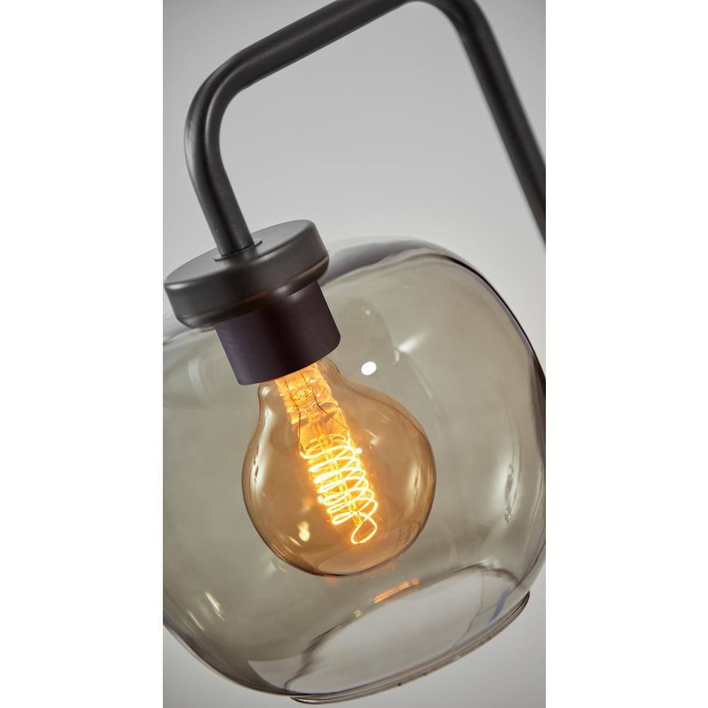 Adesso Ashton 12.5in Black Wall Lamp Modern Plug In Adjustable Bedroom Light