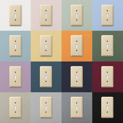 AMERELLE Contemporary 3 Gang Toggle Wood Wall Plate - Unfinished Ash