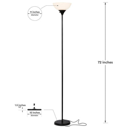 Brightech Sky Dome 72 in. Classic Black Industrial Dimming LED Floor Lamp