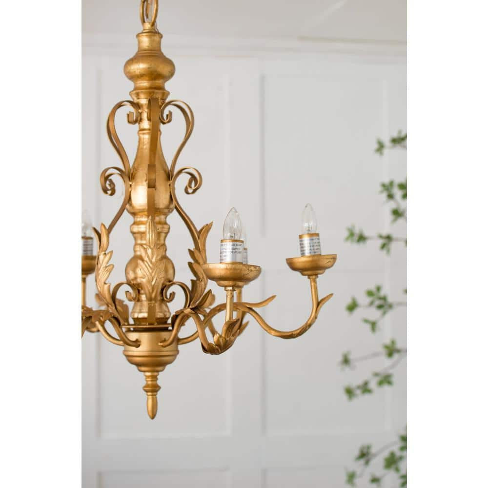 A&B Home 44028 Classic 6 Light 23.6 inch Gold Pendant Ceiling Light
