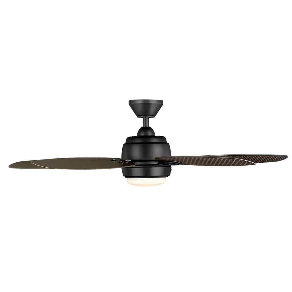 Daniel Island 52" LED Outdoor Ceiling Fan Matte Black Remote Home Decorators