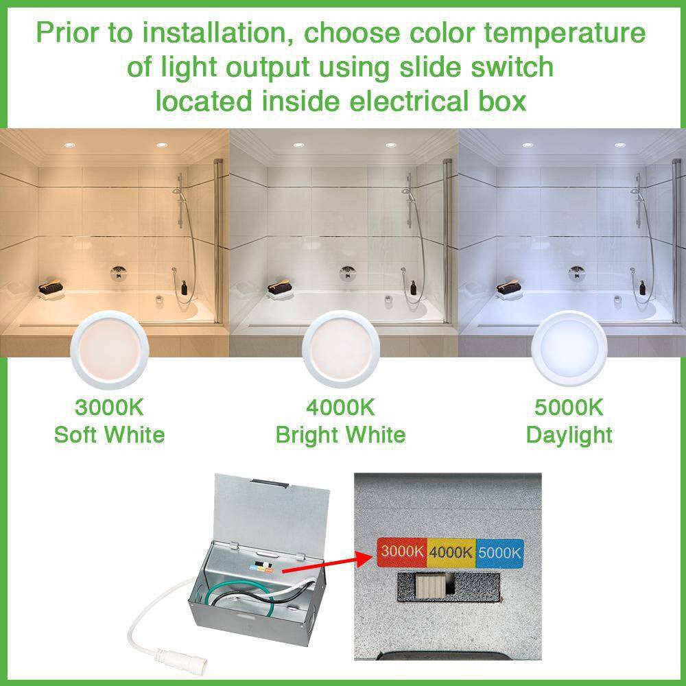 6 in. Canless Color Selectable CCT LED Recessed Light Trim Downlight 6-PK