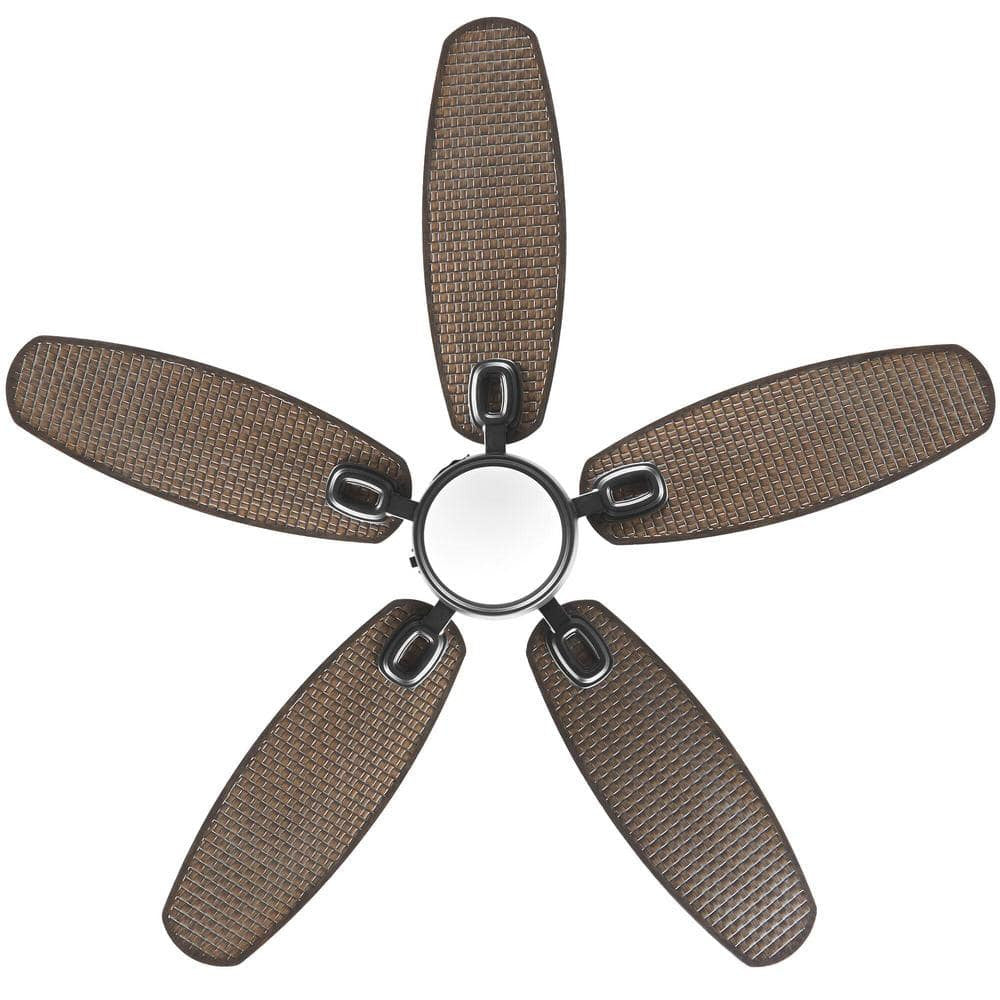Daniel Island 52" LED Outdoor Ceiling Fan Matte Black Remote Home Decorators