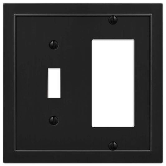 Amerelle Bethany 2-Gang Toggle Rocker Wall Plate Black Metal 57TRBK