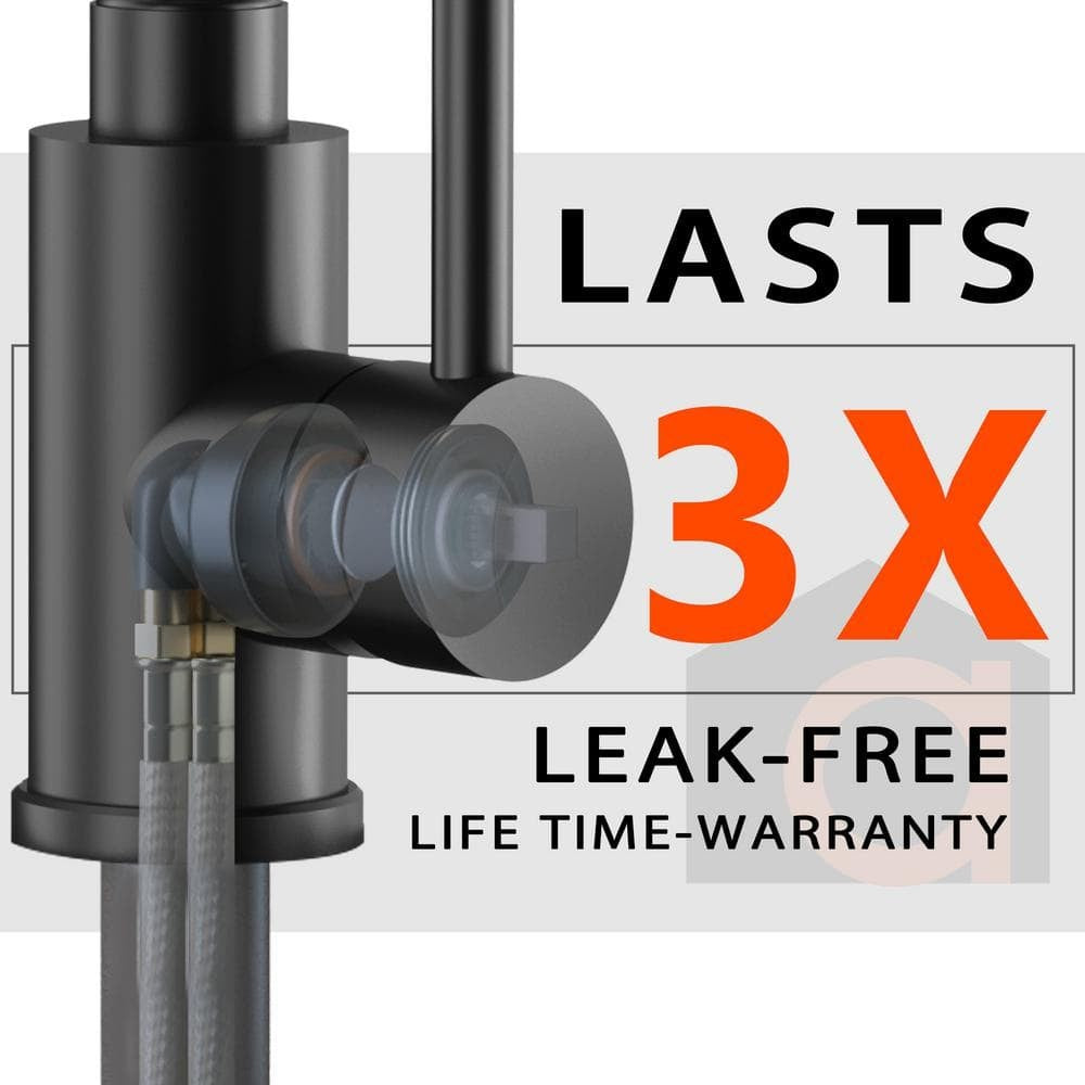 androme Single Handle Pull Down Sprayer Kitchen Faucet in Black