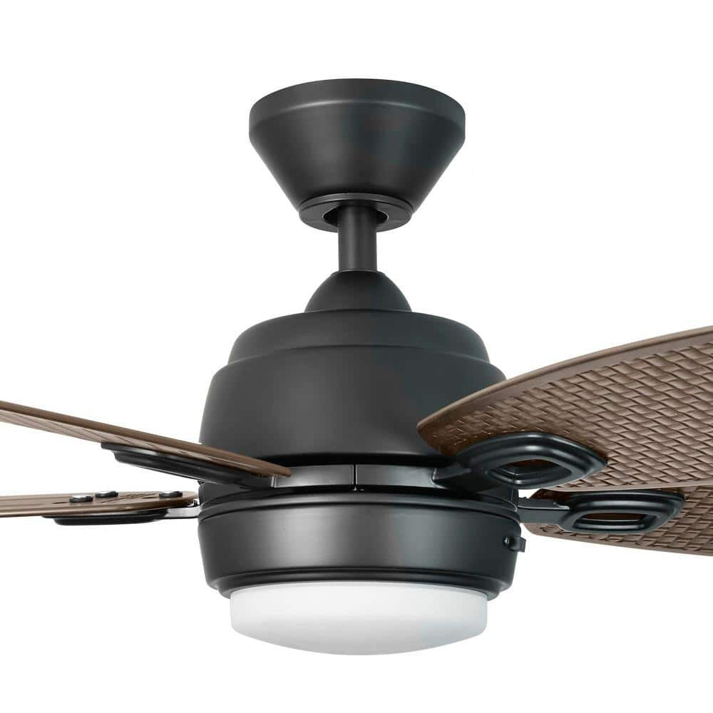 Daniel Island 52" LED Outdoor Ceiling Fan Matte Black Remote Home Decorators