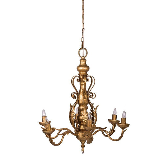 A&B Home 44028 Classic 6 Light 23.6 inch Gold Pendant Ceiling Light