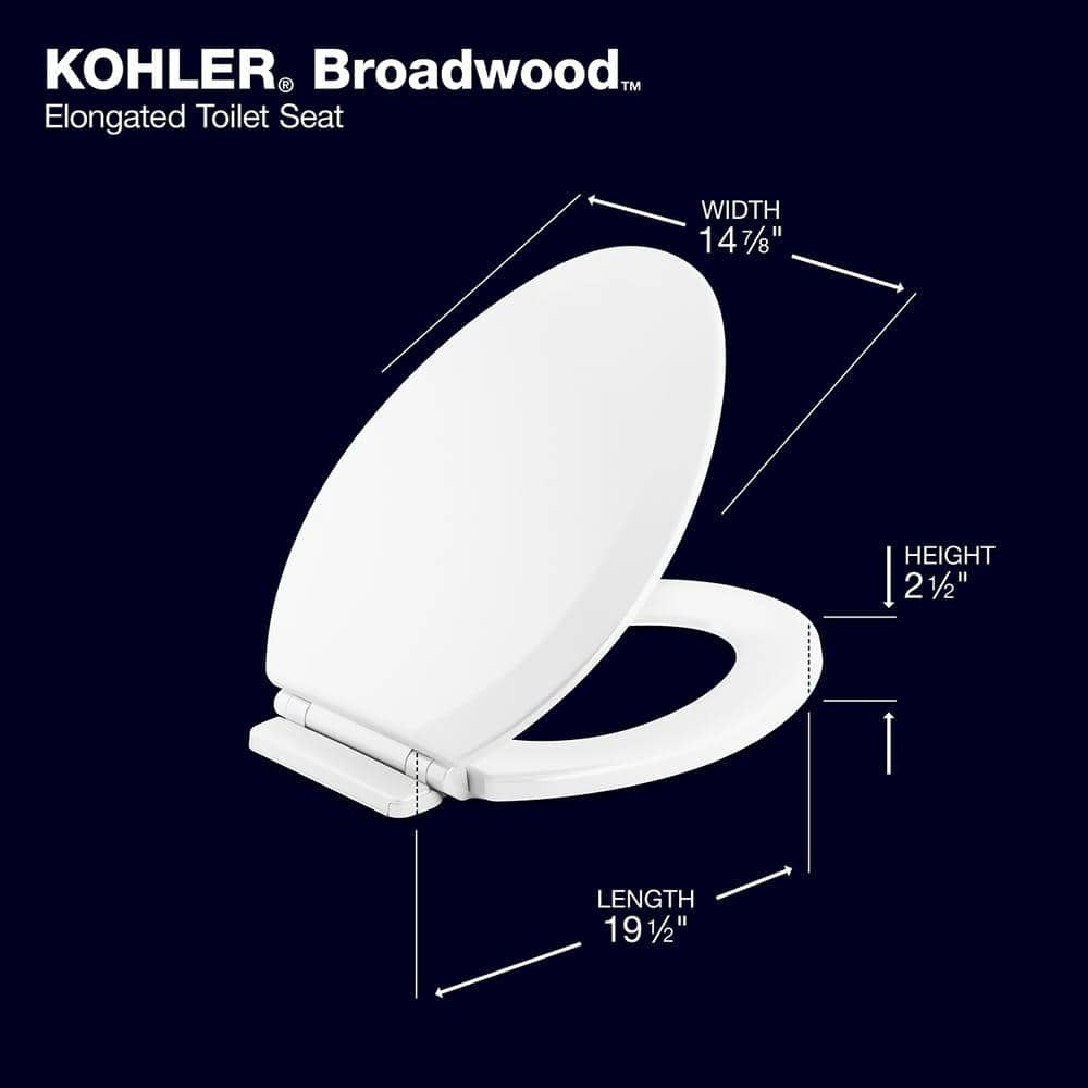 Broadwood Elongated Closed Front Toilet Seat in White
