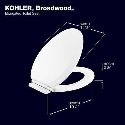 Broadwood Elongated Closed Front Toilet Seat in White