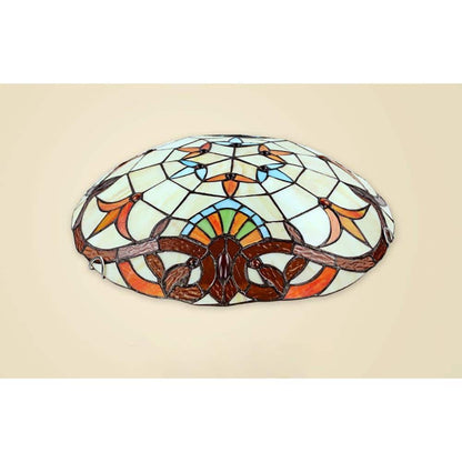 12" Tiffany Style Flush Mount Ceiling Light Stained Glass 2-Light Fixture