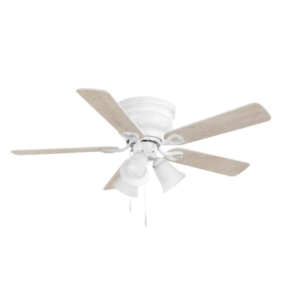 Clarkston II 44 in. LED Indoor White Ceiling Fan with Light Kit