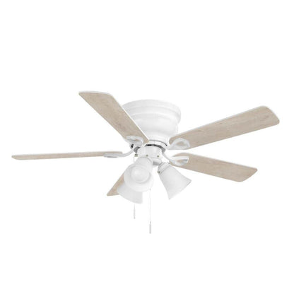 Clarkston II 44 in. LED Indoor White Ceiling Fan with Light Kit