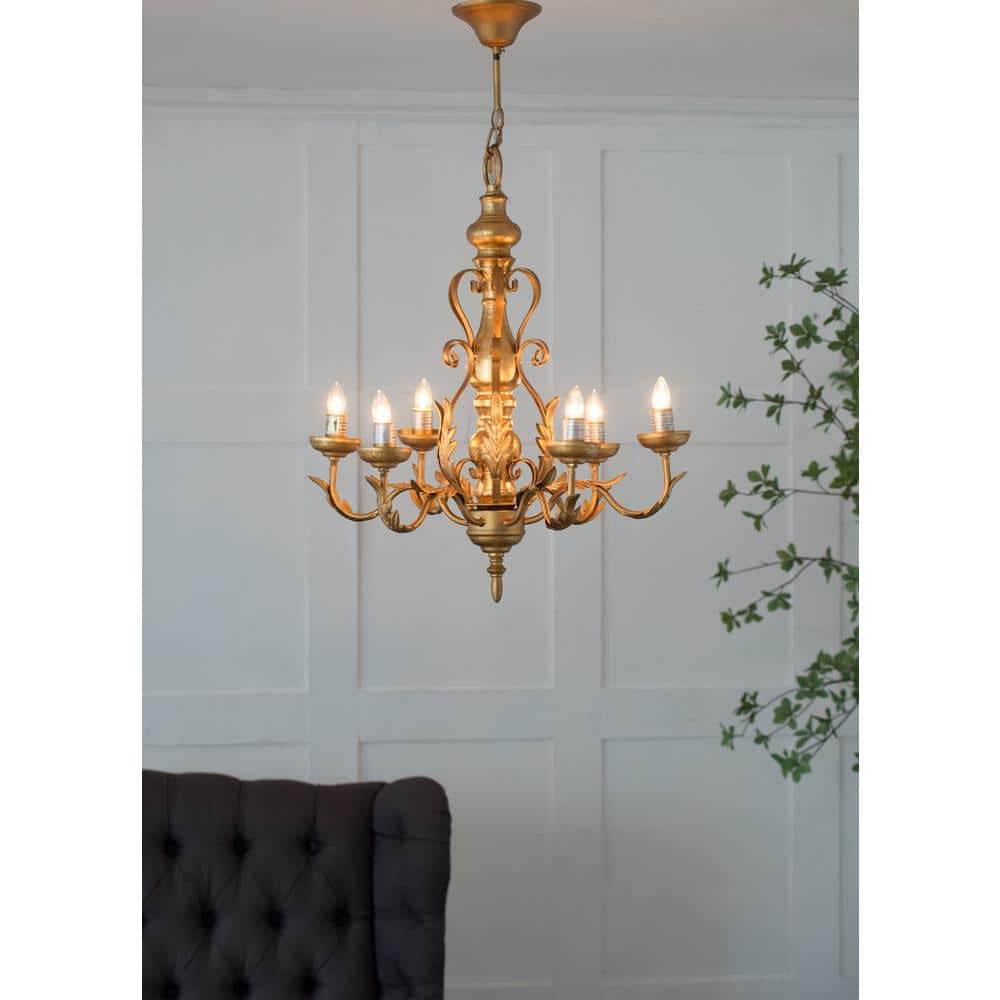 A&B Home 44028 Classic 6 Light 23.6 inch Gold Pendant Ceiling Light