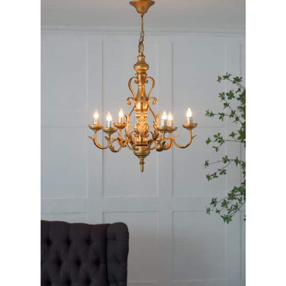 A&B Home 44028 Classic 6 Light 23.6 inch Gold Pendant Ceiling Light