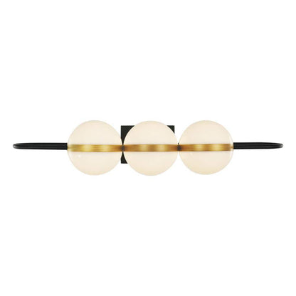 ALORA Tagliato 6 in. 1 Light Matte Black/Brushed Gold Integrated Vanity Light