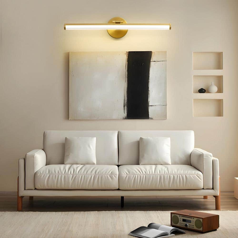 22"  1-Light Gold LED Vanity Light Bar 18-Watt Rotatable Bathroom Light Fixture