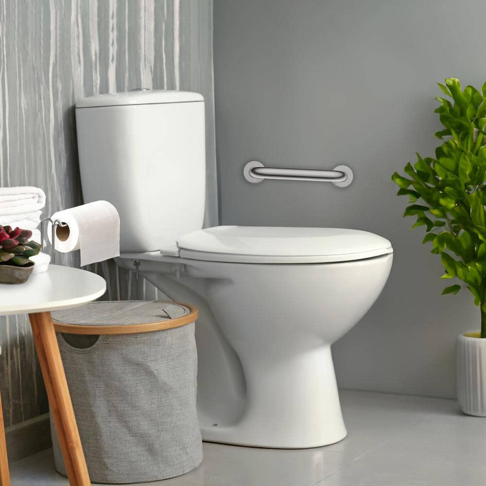 Design House 12 in. x 1-1/2 in. Bathroom Safety Grab Bar in Satin Nickel - ADA