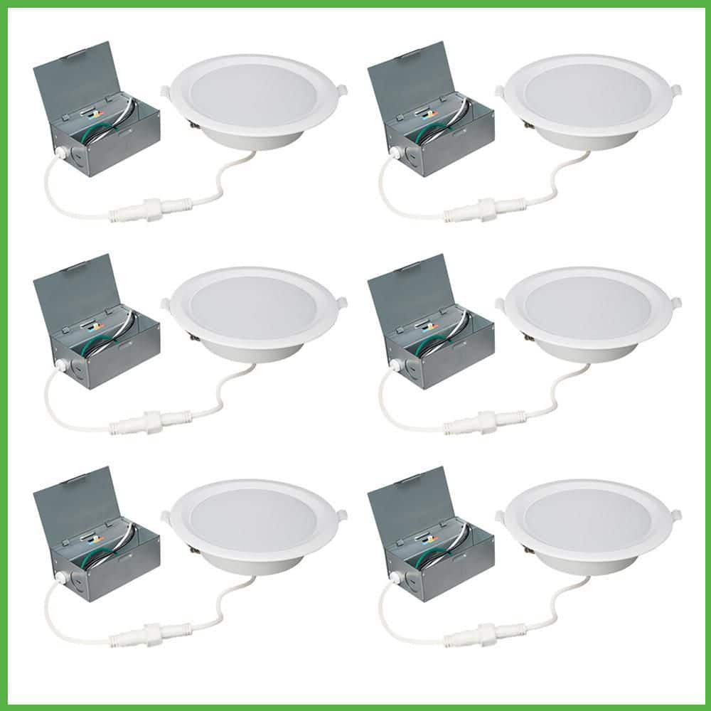 6 in. Canless Color Selectable CCT LED Recessed Light Trim Downlight 6-PK