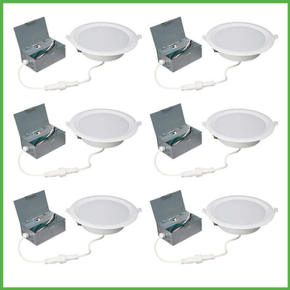 6 in. Canless Color Selectable CCT LED Recessed Light Trim Downlight 6-PK