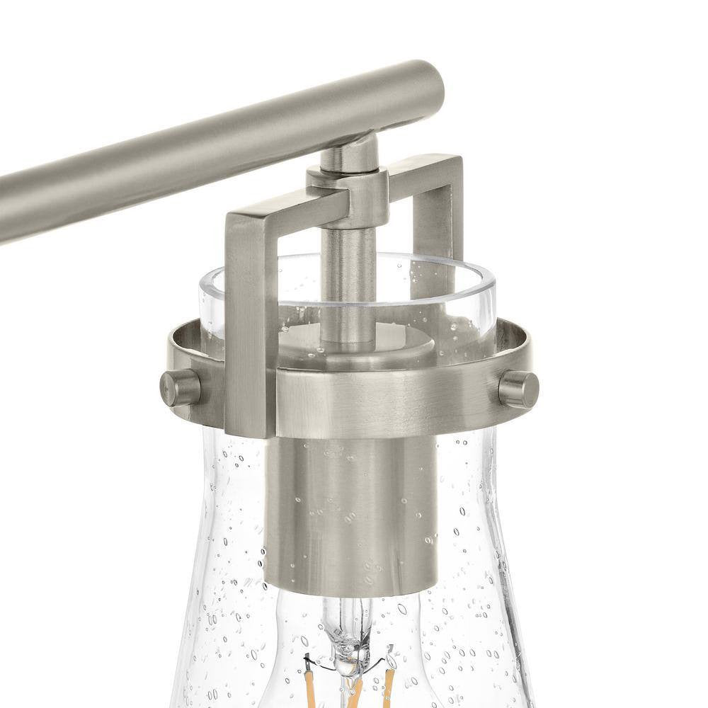 Clermont 30.75 in. 4-Light Brushed Nickel Bathroom Vanity Light w Seeded Glass