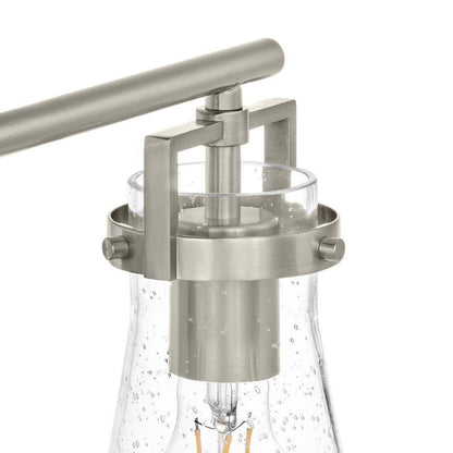 Clermont 30.75 in. 4-Light Brushed Nickel Bathroom Vanity Light w Seeded Glass