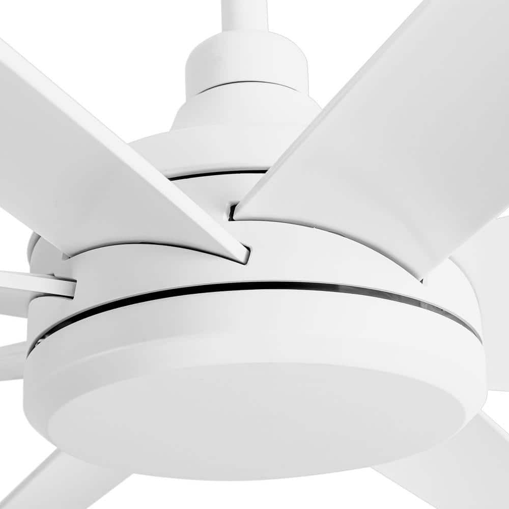 Breezary Melissa 65 in. 6 Speed Ceiling Fan, White with Remote Control Included