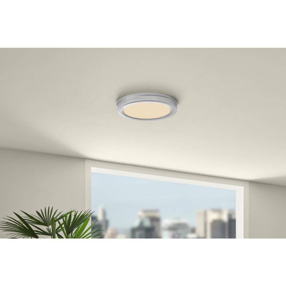 Commercial Electric 12 in. Edgelit Integrated LED Flush Mount Painted BN Finish