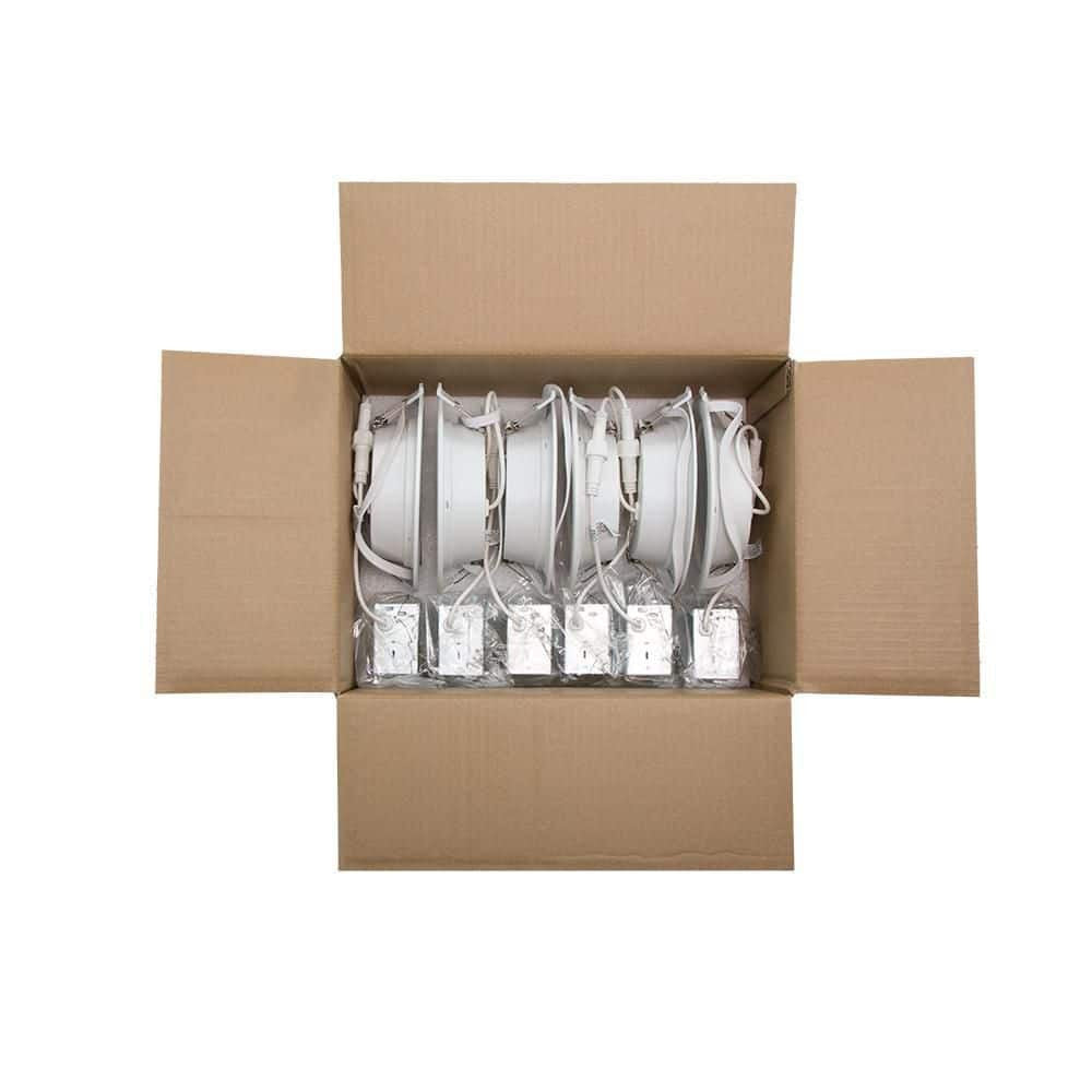 6 in. Canless Color Selectable CCT LED Recessed Light Trim Downlight 6-PK