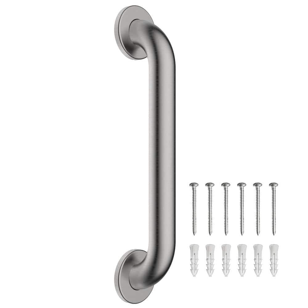 Design House 12 in. x 1-1/2 in. Bathroom Safety Grab Bar in Satin Nickel - ADA
