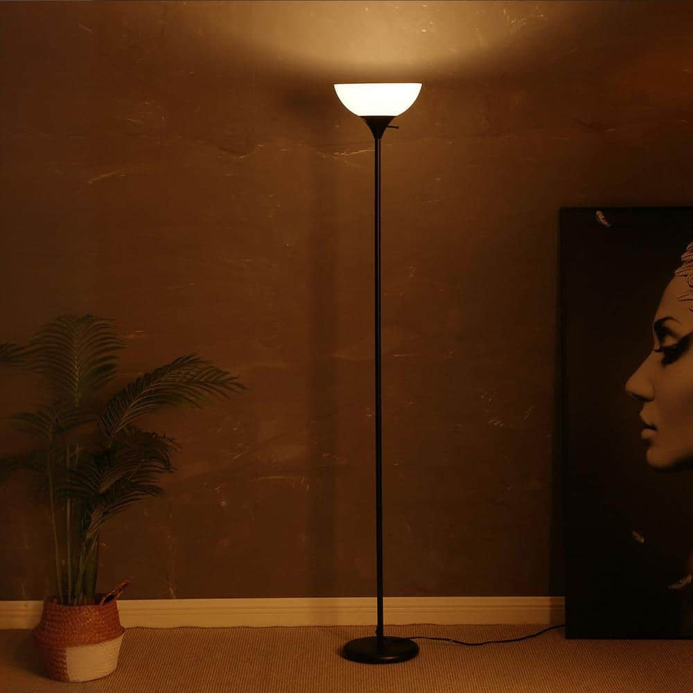Brightech Sky Dome 72 in. Classic Black Industrial Dimming LED Floor Lamp