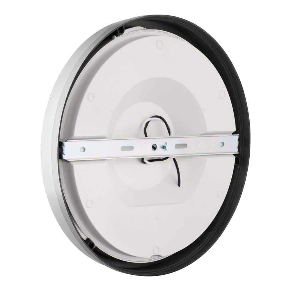 Commercial Electric 12 in. Edgelit Integrated LED Flush Mount Painted BN Finish