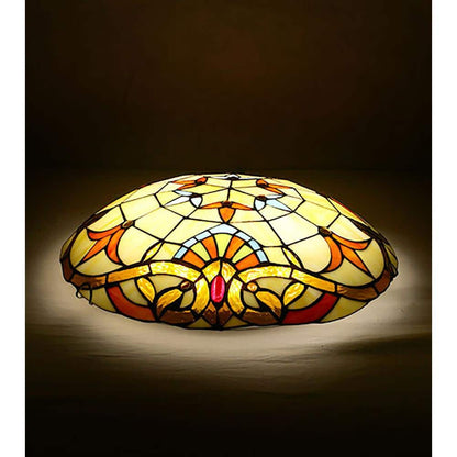 12" Tiffany Style Flush Mount Ceiling Light Stained Glass 2-Light Fixture