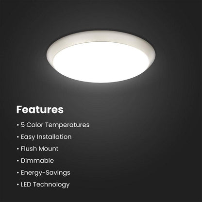 Commercial Electric 15 in Brushed Nickel LED Dimmable Selectable CCT Flush Mount