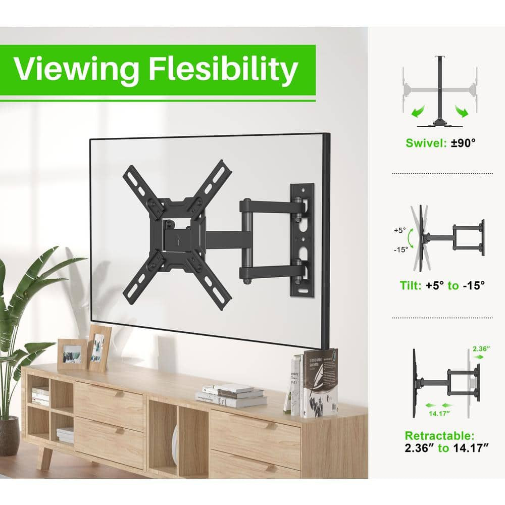 Commercial Electric 13 in. to 47 in. Full Motion Wall Mount for TVs