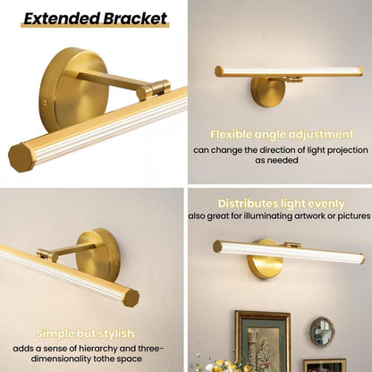 22"  1-Light Gold LED Vanity Light Bar 18-Watt Rotatable Bathroom Light Fixture