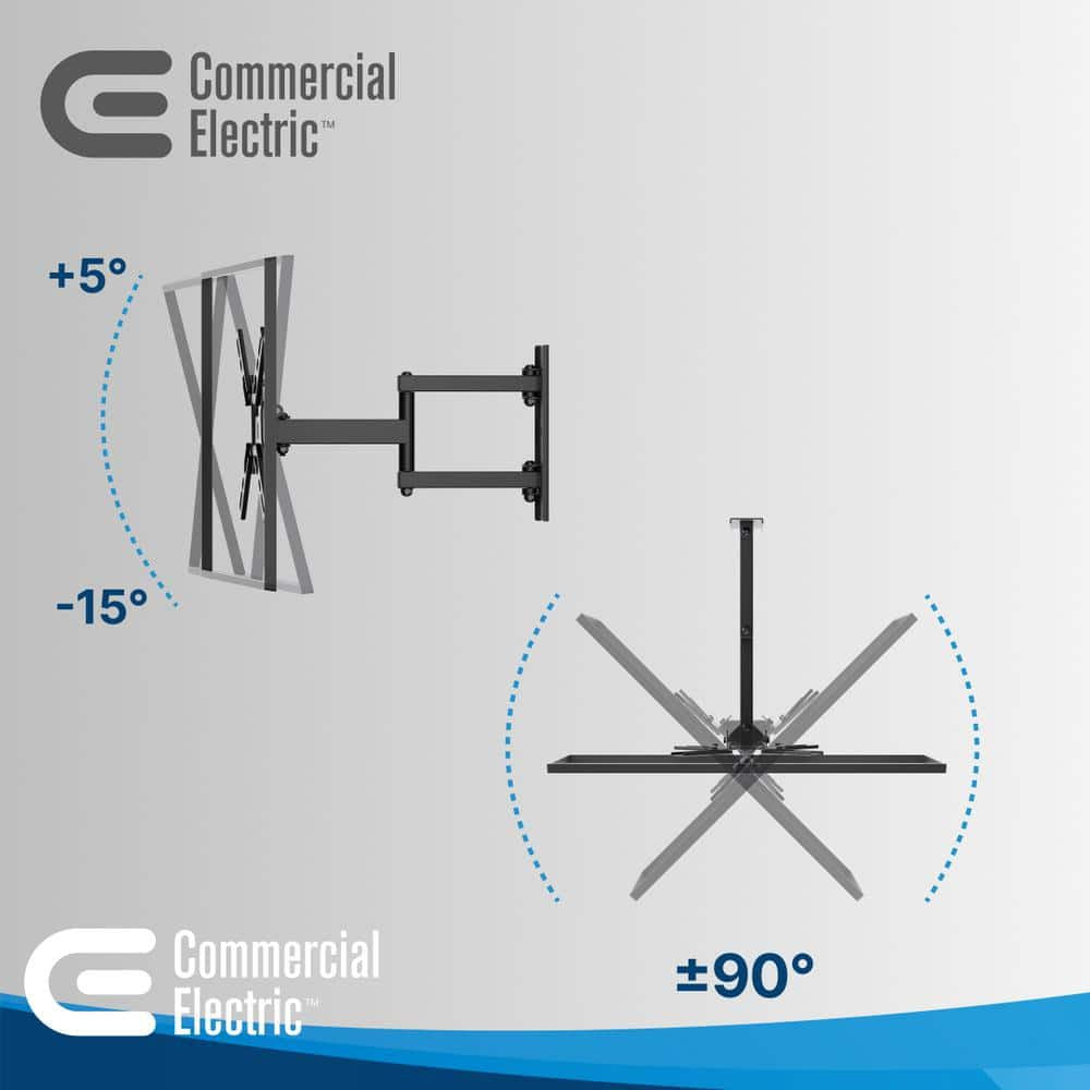 Commercial Electric 13 in. to 47 in. Full Motion Wall Mount for TVs