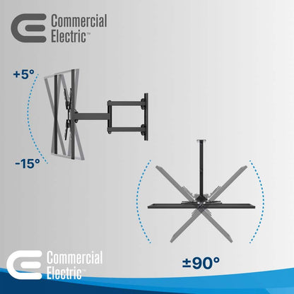 Commercial Electric 13 in. to 47 in. Full Motion Wall Mount for TVs