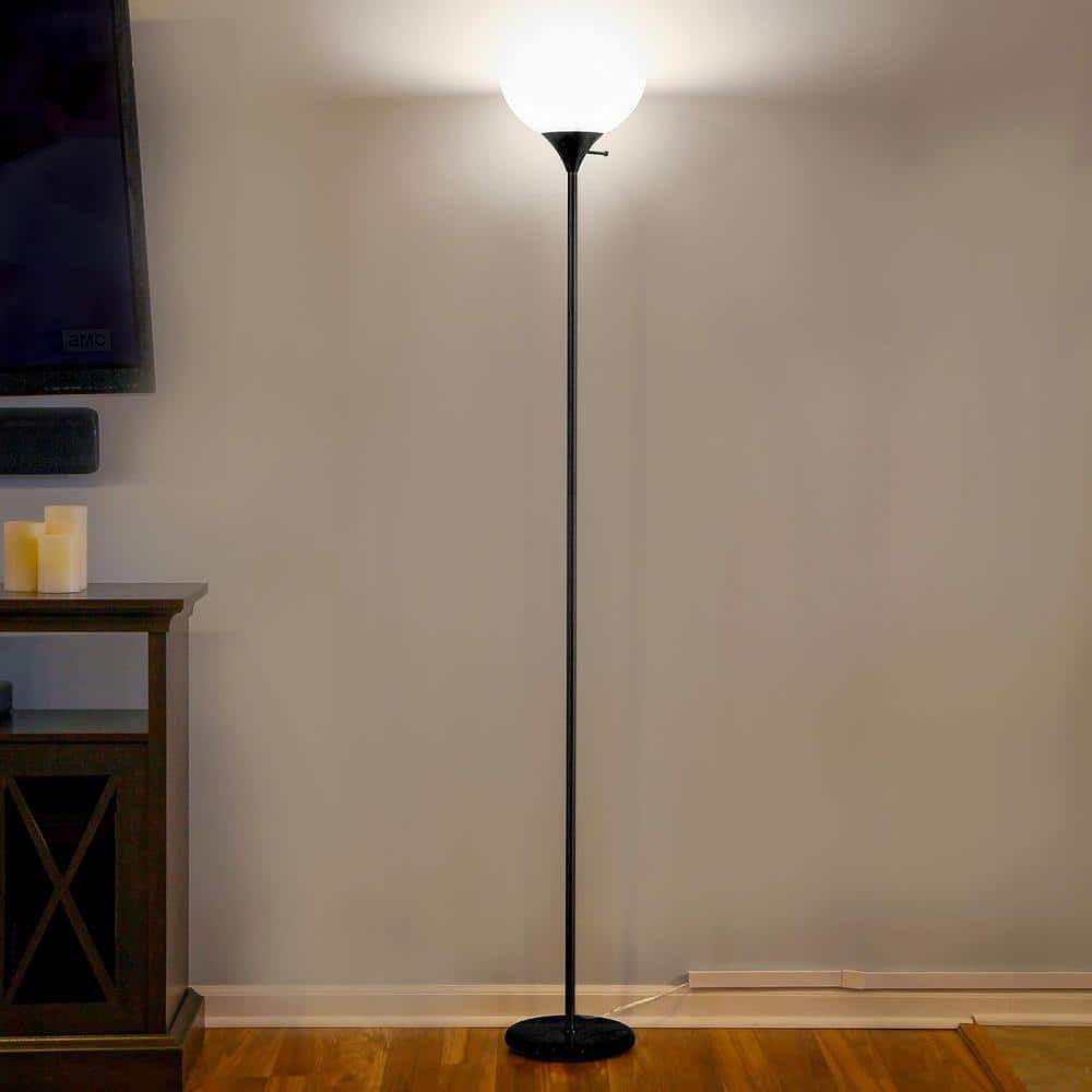 Brightech Sky Dome 72 in. Classic Black Industrial Dimming LED Floor Lamp