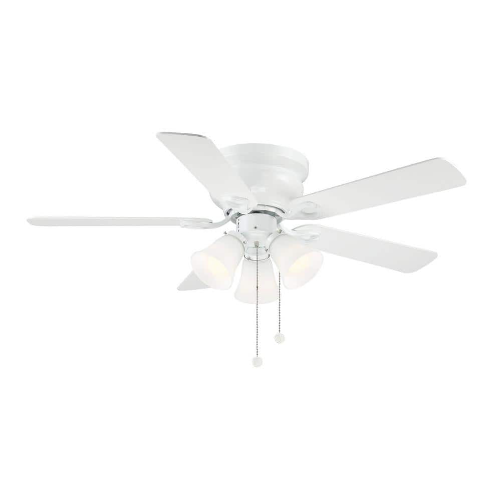 Clarkston II 44 in. LED Indoor White Ceiling Fan with Light Kit