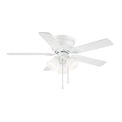 Clarkston II 44 in. LED Indoor White Ceiling Fan with Light Kit